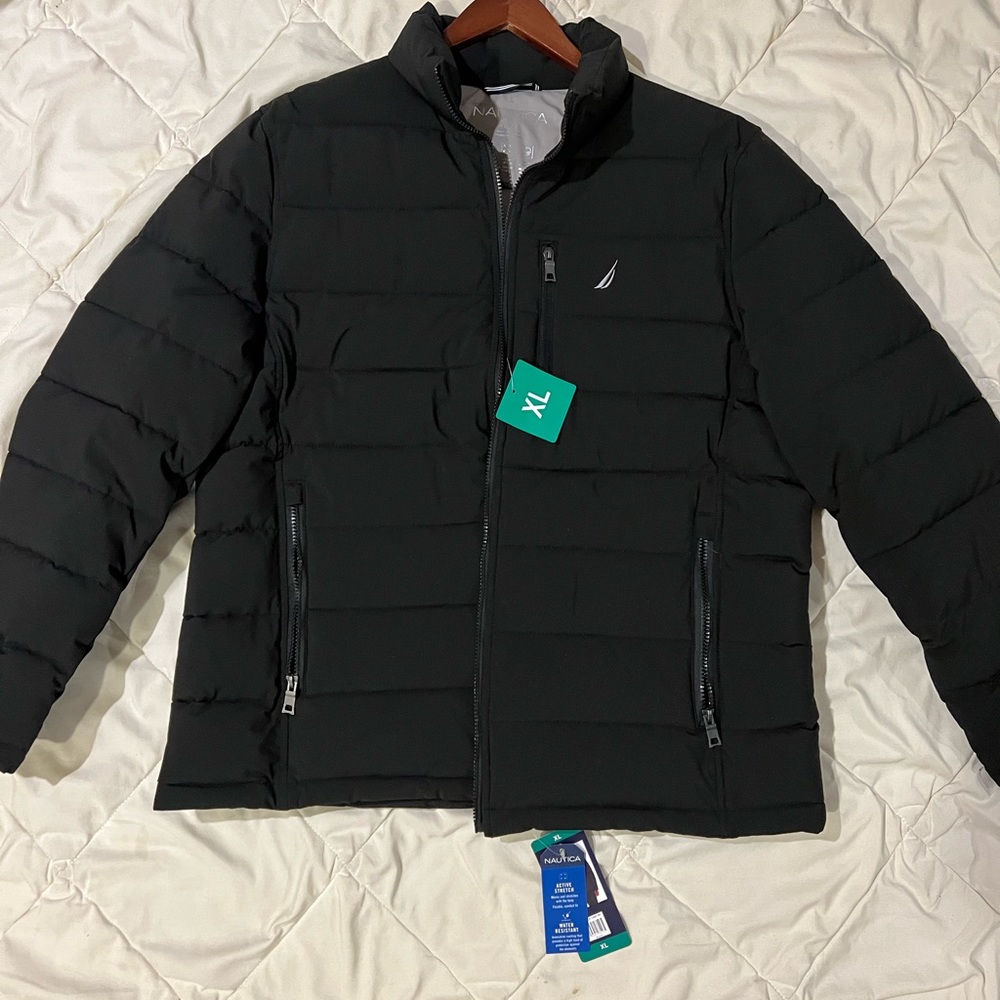 Nautica Men’s Quilted Puffer Jacket Black XL NWT